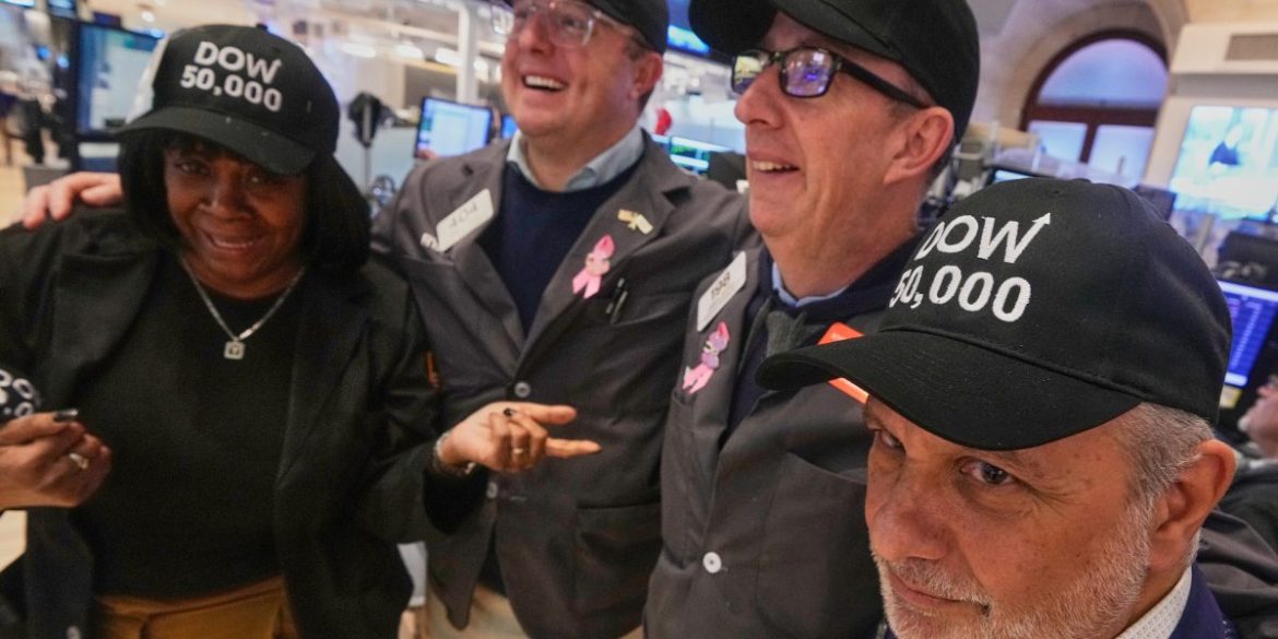 Dow soars by 1,200 points to top 50,000 for the first time as chipmakers and airlines lead ferocious stock market rebound