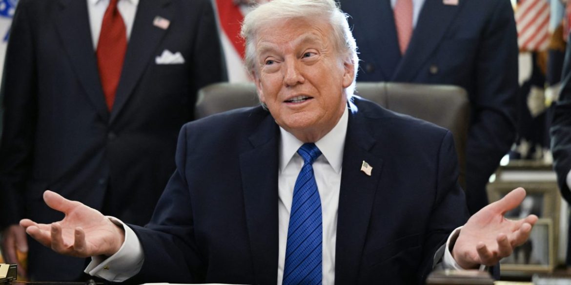 US President Donald Trump speaks before signing executive orders in the Oval Office in the White House in Washington, DC, on January 30, 2026.