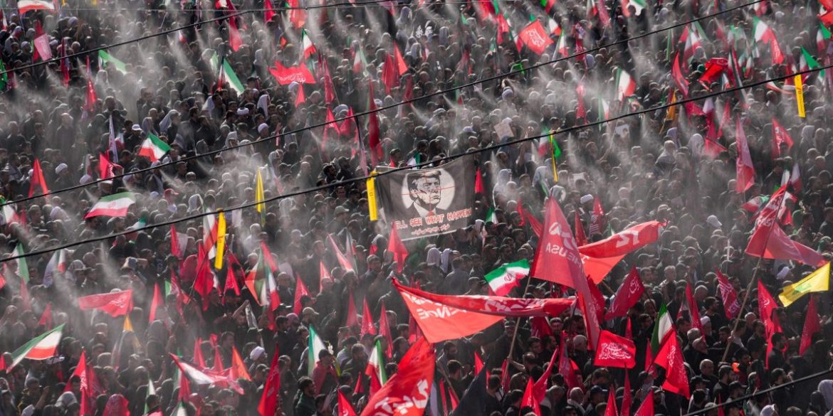 Iranians demand revenge at funeral ceremonies for supreme leader killed during war, while his replacement has yet to appear to mourn his father